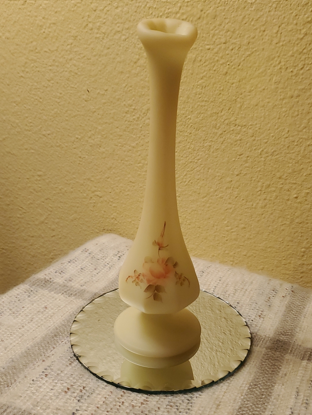 Fenton Floral Glass Bud Vase